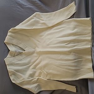 Athleta Cream V-Neck Sweater